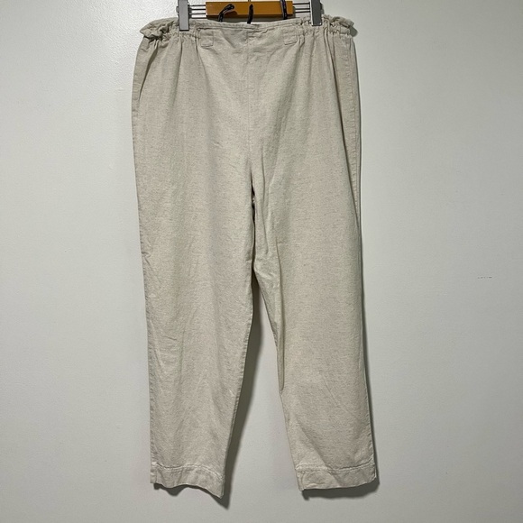 Yessica Women’s Beige Cotton-Linen Blend Relaxed Trousers - Size 42 - Picture 8 of 15